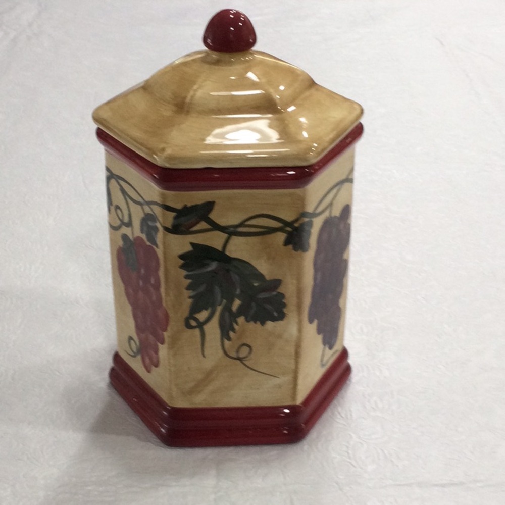 Handmade for Nonni's Grape Vine Vintage Cookie Jar